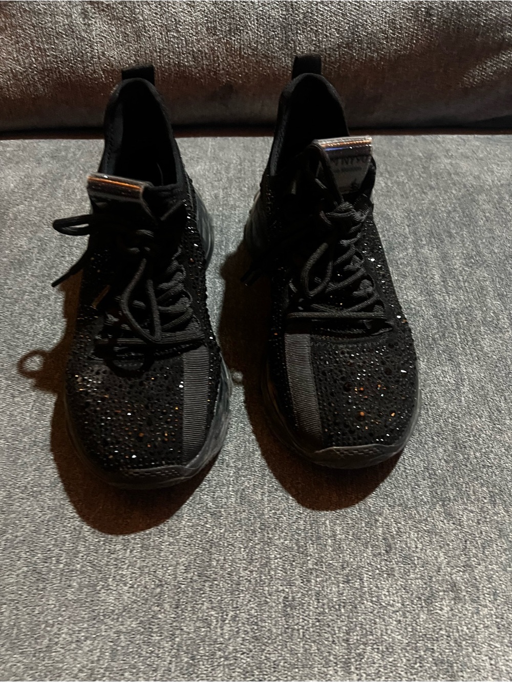 Steve Madden Black Crystal Knit Athletic Sneakers